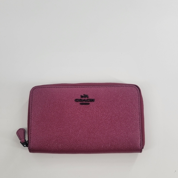 Coach Women's Small Zip Around Wallet Metallic Mauve New - Picture 1 of 5